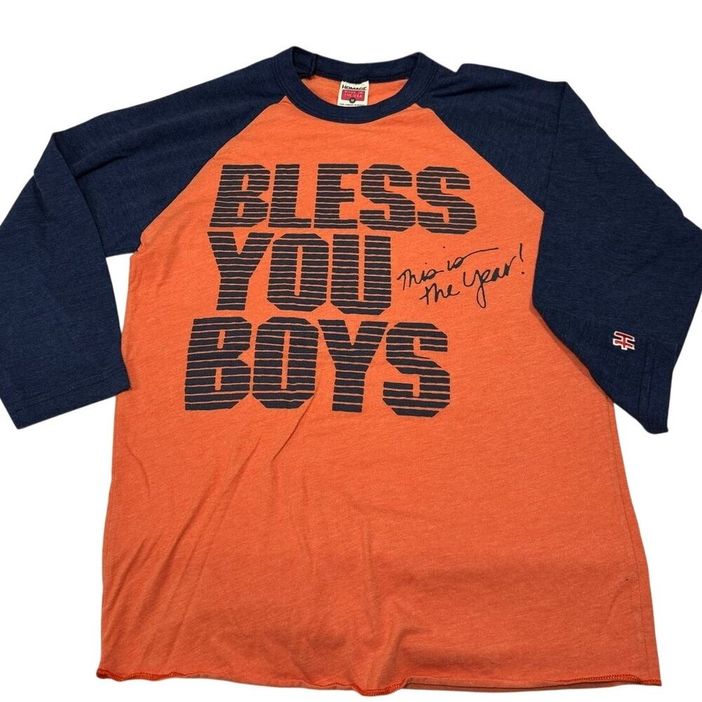 Homage Bless You Boys Orange Blue Shirt Size Medium Made In USA Detroit Tigers